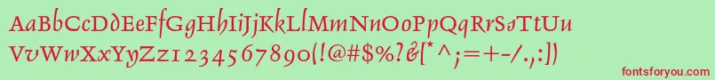 Delphinltstd1 Font – Red Fonts on Green Background