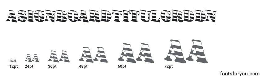 Größen der Schriftart ASignboardtitulgrddn