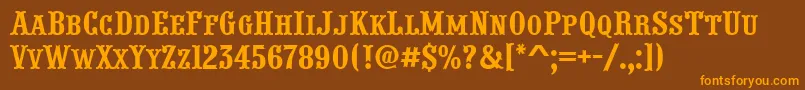 Presentumcpsnr Font – Orange Fonts on Brown Background