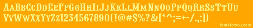 Presentumcpsnr Font – Yellow Fonts on Orange Background