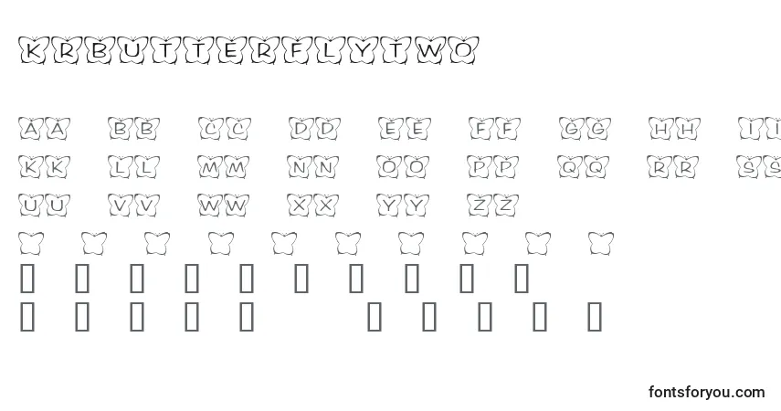 Schriftart KrButterflyTwo – Alphabet, Zahlen, spezielle Symbole