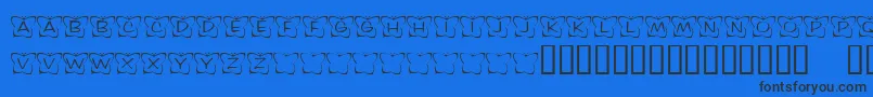 KrButterflyTwo Font – Black Fonts on Blue Background