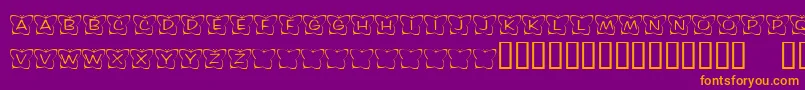 KrButterflyTwo Font – Orange Fonts on Purple Background