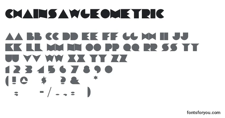Chainsawgeometric-fontti – aakkoset, numerot, erikoismerkit