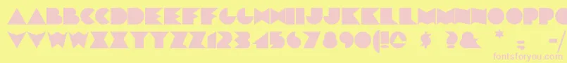 Chainsawgeometric Font – Pink Fonts on Yellow Background