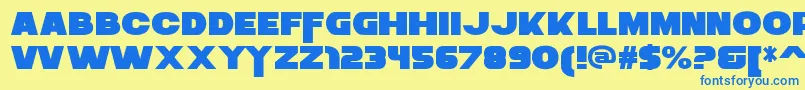 フォントZaiusRegular – 青い文字が黄色の背景にあります。
