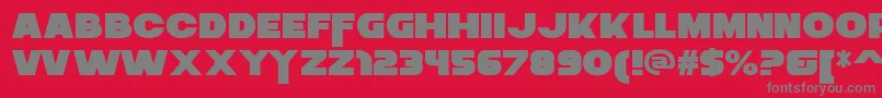 Fonte ZaiusRegular – fontes cinzas em um fundo vermelho