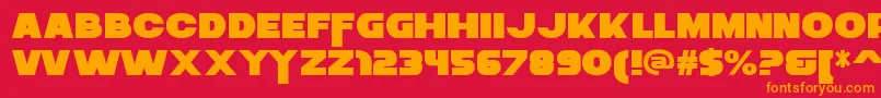 ZaiusRegular-Schriftart – Orangefarbene Schriften auf rotem Hintergrund