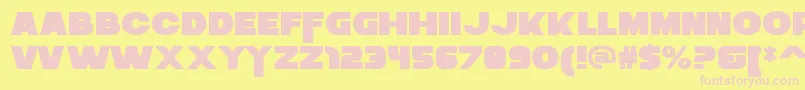 Fonte ZaiusRegular – fontes rosa em um fundo amarelo
