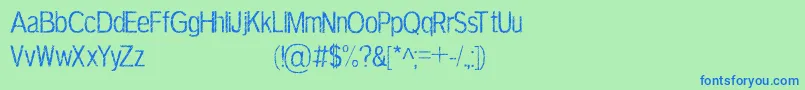 フォントTerbiumPersonalUseOnly – 青い文字は緑の背景です。
