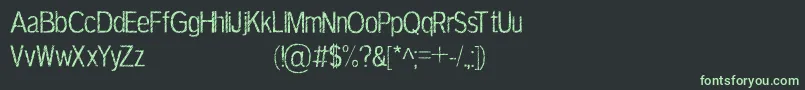 フォントTerbiumPersonalUseOnly – 黒い背景に緑の文字