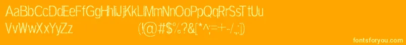 Fonte TerbiumPersonalUseOnly – fontes amarelas em um fundo laranja