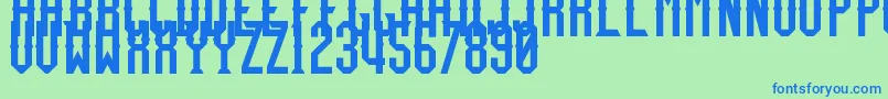 フォントTeamFury – 青い文字は緑の背景です。