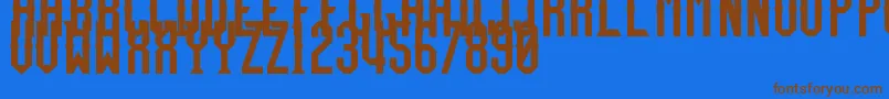 TeamFury-Schriftart – Braune Schriften auf blauem Hintergrund
