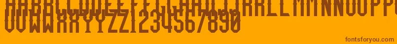 Fonte TeamFury – fontes marrons em um fundo laranja