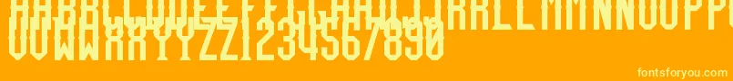 Fonte TeamFury – fontes amarelas em um fundo laranja