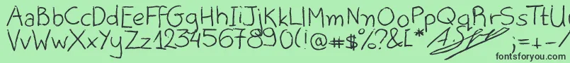 AliceOranges Font – Black Fonts on Green Background