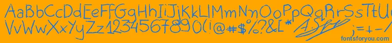 AliceOranges Font – Blue Fonts on Orange Background