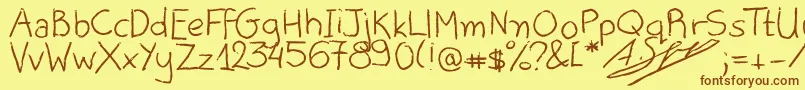 AliceOranges Font – Brown Fonts on Yellow Background