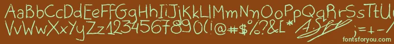 AliceOranges Font – Green Fonts on Brown Background