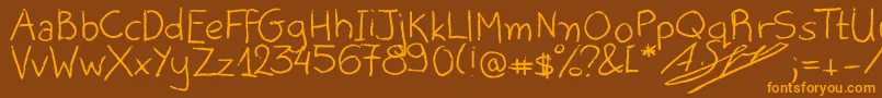 AliceOranges-Schriftart – Orangefarbene Schriften auf braunem Hintergrund