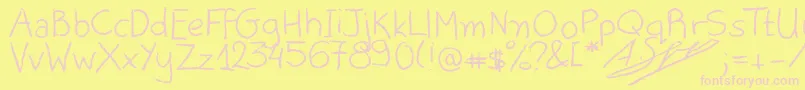 AliceOranges Font – Pink Fonts on Yellow Background