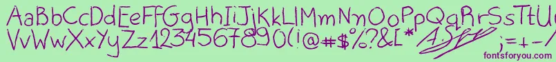 AliceOranges Font – Purple Fonts on Green Background