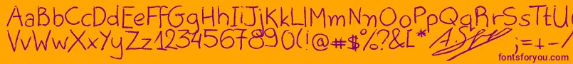 AliceOranges Font – Purple Fonts on Orange Background