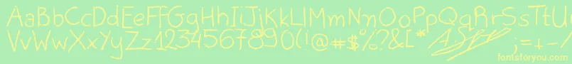 AliceOranges Font – Yellow Fonts on Green Background