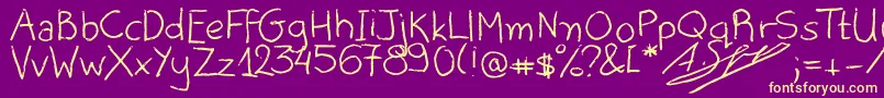 AliceOranges Font – Yellow Fonts on Purple Background