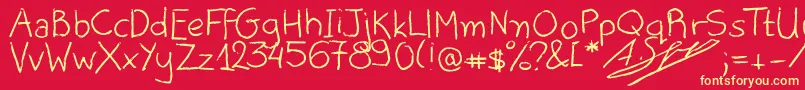 AliceOranges Font – Yellow Fonts on Red Background