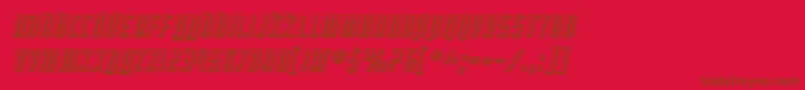 Czcionka SfSquareRootShadedOblique – brązowe czcionki na czerwonym tle