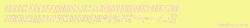 SfSquareRootShadedOblique Font – Pink Fonts on Yellow Background