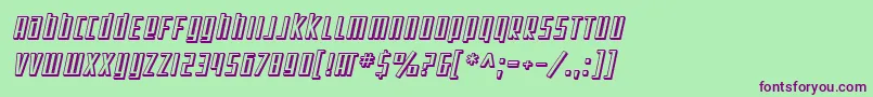 SfSquareRootShadedOblique-Schriftart – Violette Schriften auf grünem Hintergrund