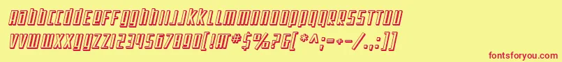 Шрифт SfSquareRootShadedOblique – красные шрифты на жёлтом фоне