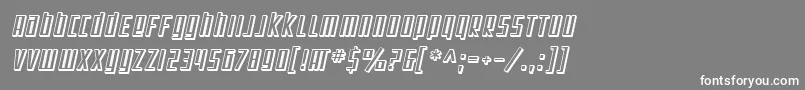 SfSquareRootShadedOblique-Schriftart – Weiße Schriften auf grauem Hintergrund