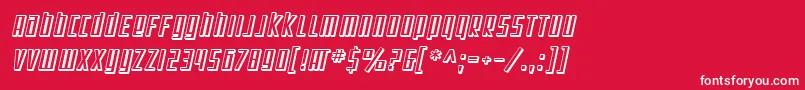 フォントSfSquareRootShadedOblique – 赤い背景に白い文字