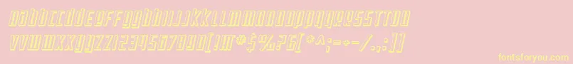 SfSquareRootShadedOblique Font – Yellow Fonts on Pink Background