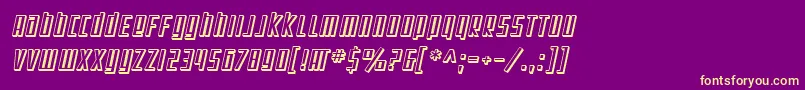 SfSquareRootShadedOblique Font – Yellow Fonts on Purple Background