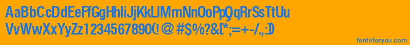 FocuscondmediumRegularDb Font – Blue Fonts on Orange Background