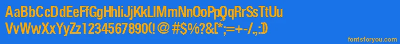 FocuscondmediumRegularDb Font – Orange Fonts on Blue Background