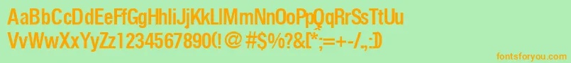 FocuscondmediumRegularDb Font – Orange Fonts on Green Background