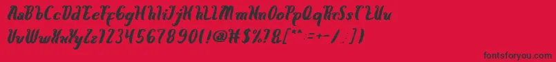 HereComesTheSun Font – Black Fonts on Red Background