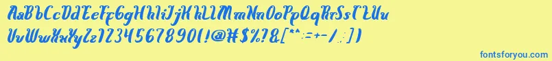 HereComesTheSun Font – Blue Fonts on Yellow Background