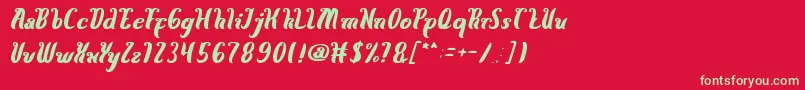 HereComesTheSun Font – Green Fonts on Red Background