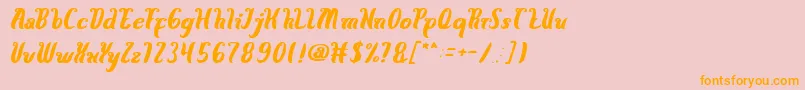 HereComesTheSun Font – Orange Fonts on Pink Background