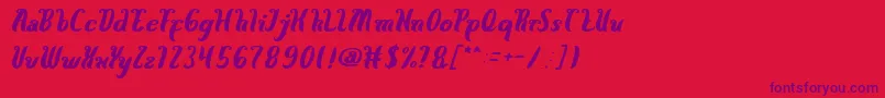 HereComesTheSun Font – Purple Fonts on Red Background