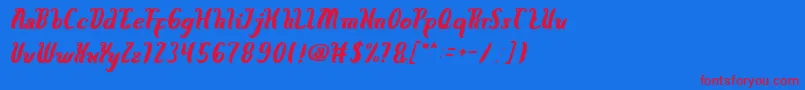 HereComesTheSun Font – Red Fonts on Blue Background