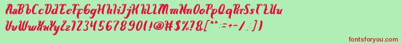 HereComesTheSun Font – Red Fonts on Green Background