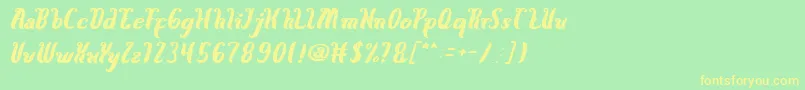 HereComesTheSun Font – Yellow Fonts on Green Background